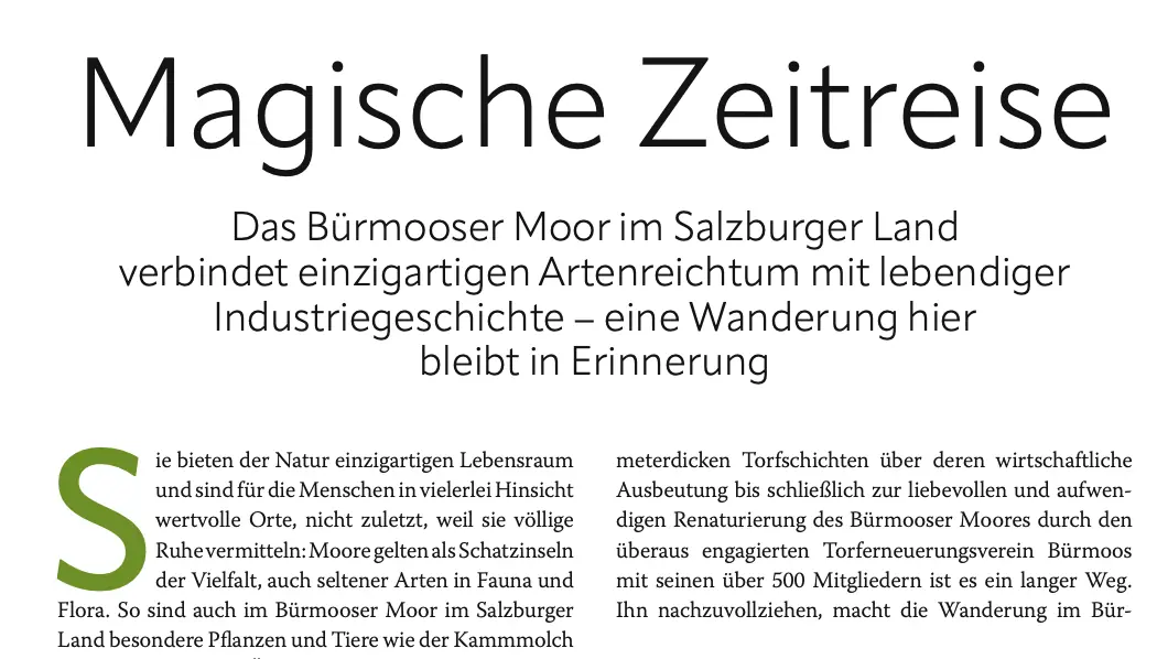 Zeitreise durchs Bürmooser Moor